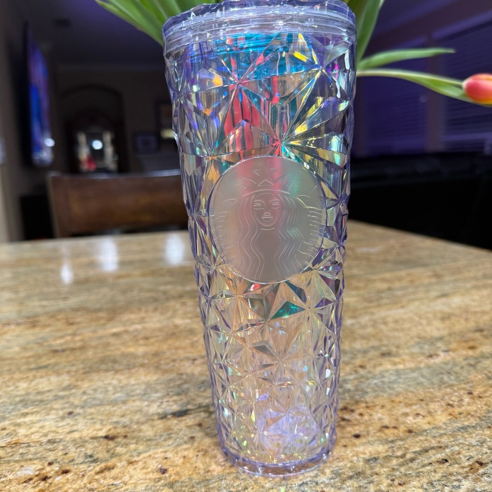 NEW Starbucks Iridescent White Prism Holiday Tumbler